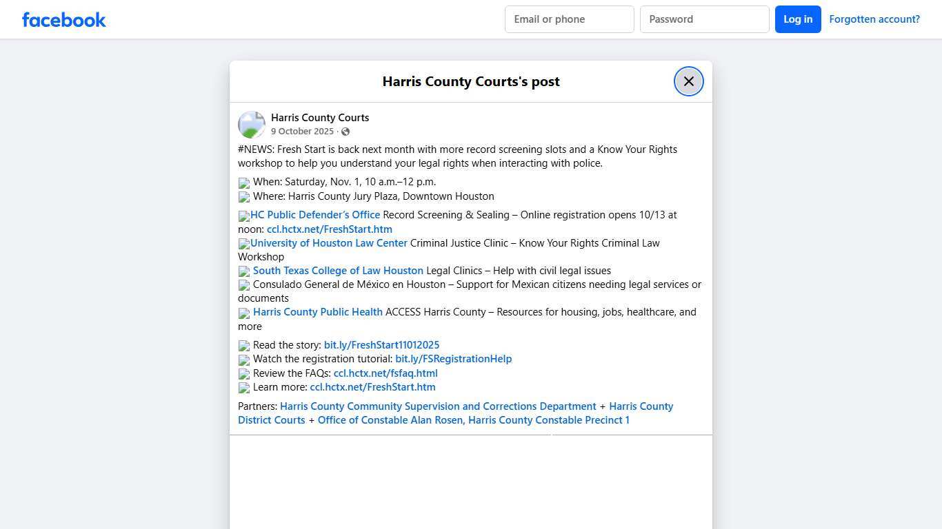 #NEWS: Fresh Start is back next... - Harris County Courts Facebook